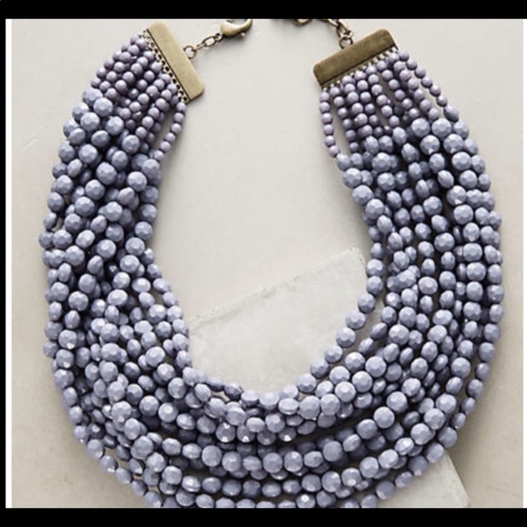 Anthropologie Jewelry - Anthropologie Dandelot Necklace Gray layered bead